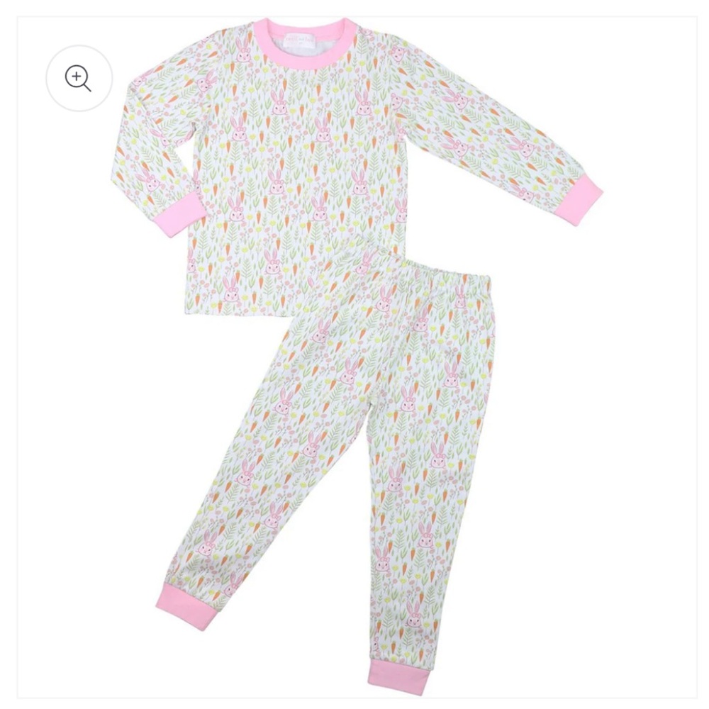 cecil and lou Bunny And Carrot Print Knit Pajamas